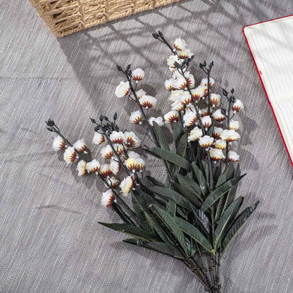 OffWhite Artificial Flower Bunch – 57cm PVC &amp; Nylon