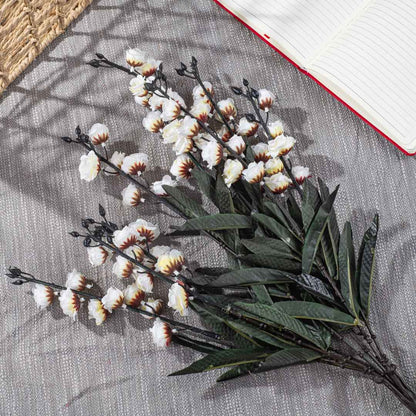 OffWhite Artificial Flower Bunch – 57cm PVC &amp; Nylon