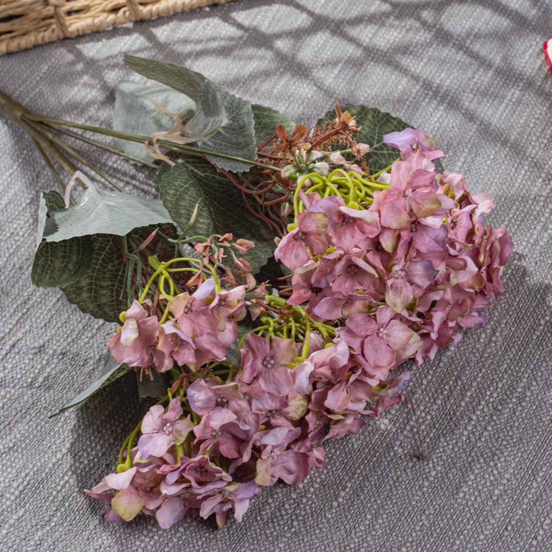 Pink Artificial Flower Bunch – 42cm PVC &amp; Nylon