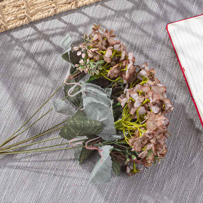 LightBrown Artificial Flower Bunch – 42cm PVC &amp; Nylon