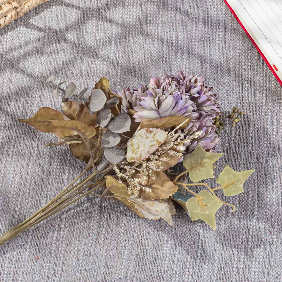 Violet Artificial Flower Bunch – 31cm PVC &amp; Nylon