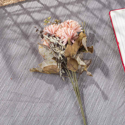 Peach Artificial Flower Bunch – 31cm PVC &amp; Nylon