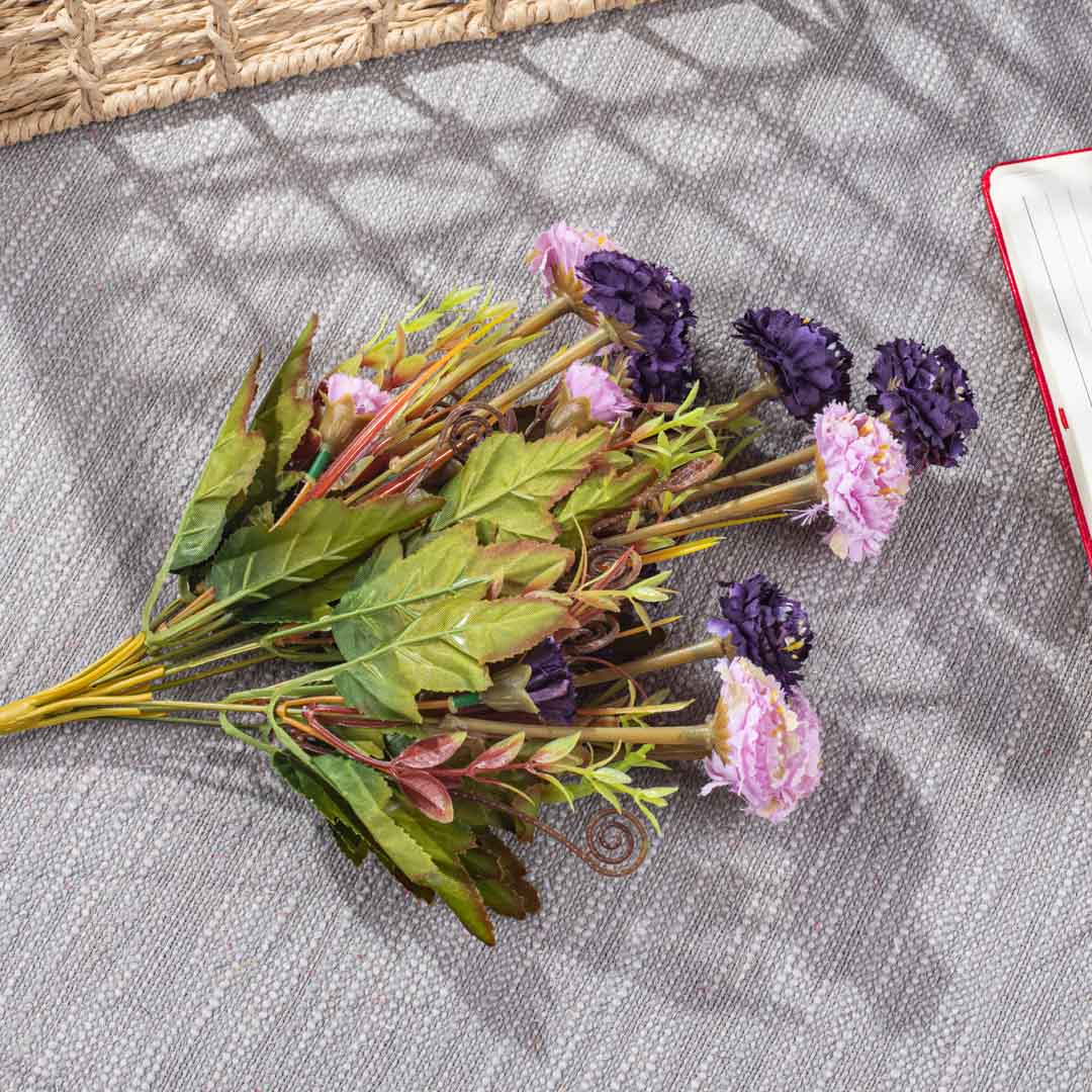 PinkPurple Artificial Flower Bunch – 41cm PVC &amp; Nylon