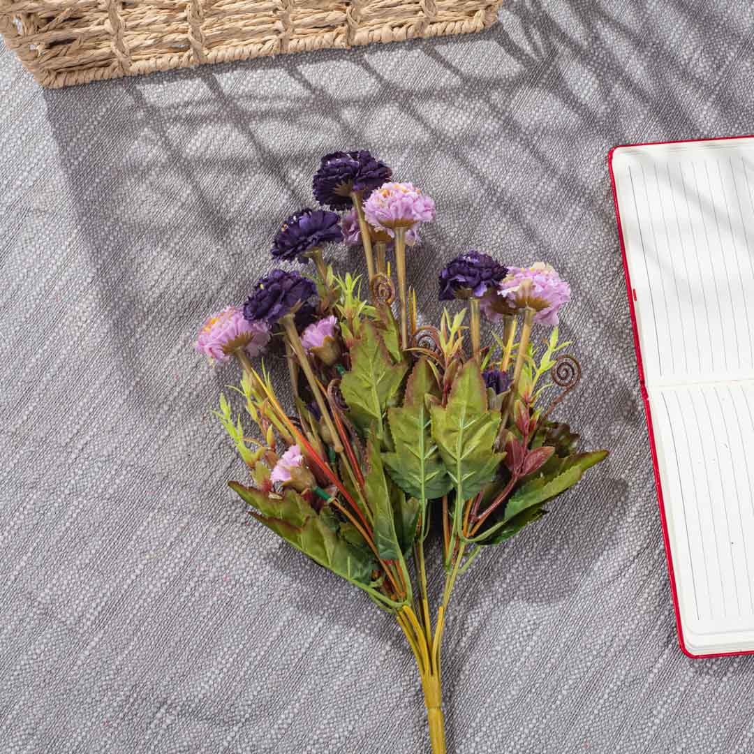 PinkPurple Artificial Flower Bunch – 41cm PVC &amp; Nylon