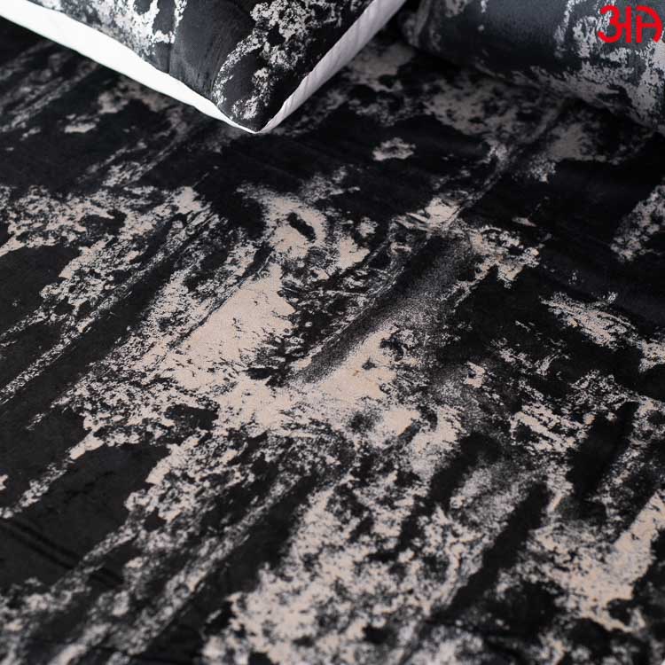 Black designer king size bedcover