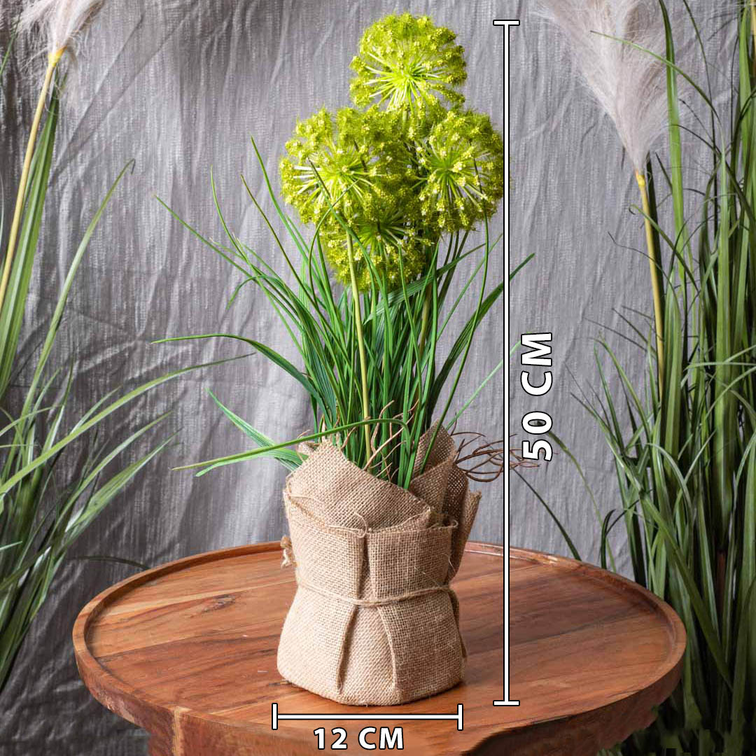 Green Artificial Flower Bunch – 12×50cm PVC Plastic &amp; Nylon