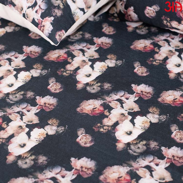 Floral king size cotton bedcover set