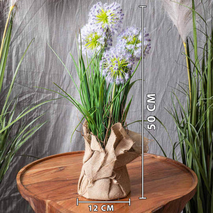 Lite Violet Artificial Flower Arrangement – 12×50cm PVC Plastic &amp; Nylon