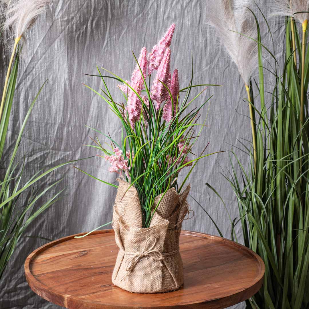 Baby Pink Artificial Flower Bunch – 14×53cm PVC Plastic &amp; Nylon