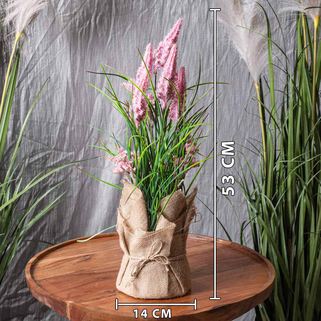 Baby Pink Artificial Flower Bunch – 14×53cm PVC Plastic &amp; Nylon