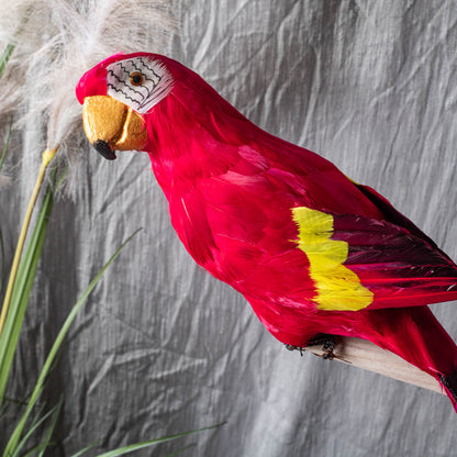 Red Artificial Parrot Decor – 68cm PVC Plastic &amp; Nylon