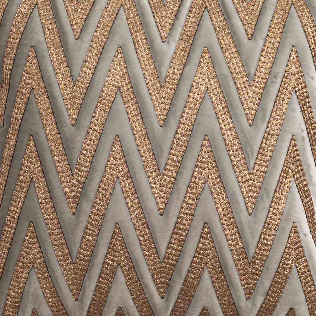 ChevronWeave Grey Velvet Cushion Cover – 16x16 Inch Stylish Home Décor