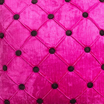 DotGrid Black-Red Velvet Cushion Cover – 16x16 Inch Stylish Home Décor