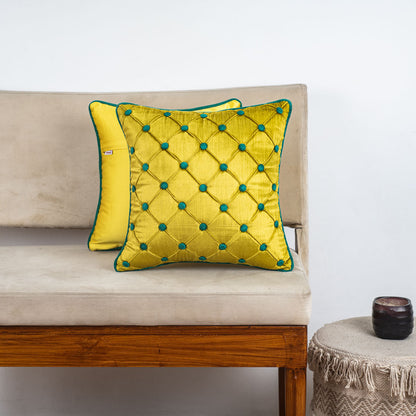 DotGrid Black-Red Velvet Cushion Cover – 16x16 Inch Stylish Home Décor