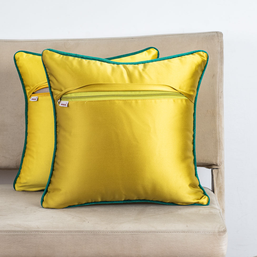 DotGrid Black-Red Velvet Cushion Cover – 16x16 Inch Stylish Home Décor