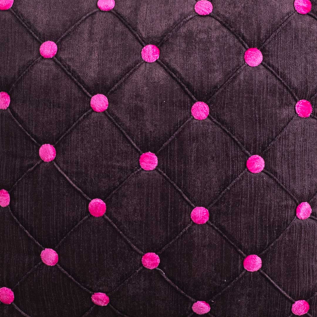 DotGrid Black-Red Velvet Cushion Cover – 16x16 Inch Stylish Home Décor