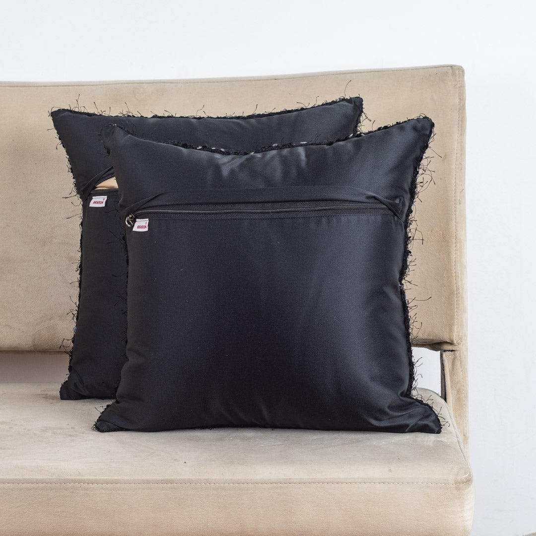 SequinWeave Antique Polyester Cushion Cover – 16x16 Inch Stylish Home Décor