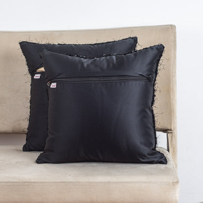 SequinWeave Antique Polyester Cushion Cover – 16x16 Inch Stylish Home Décor