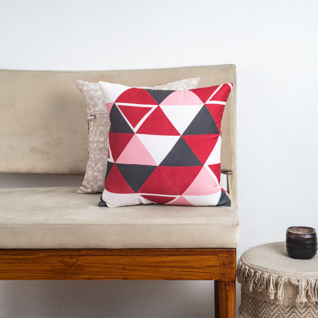 GeoTri Multi Cotton Cushion Cover – 16x16 Inch Stylish Home Décor