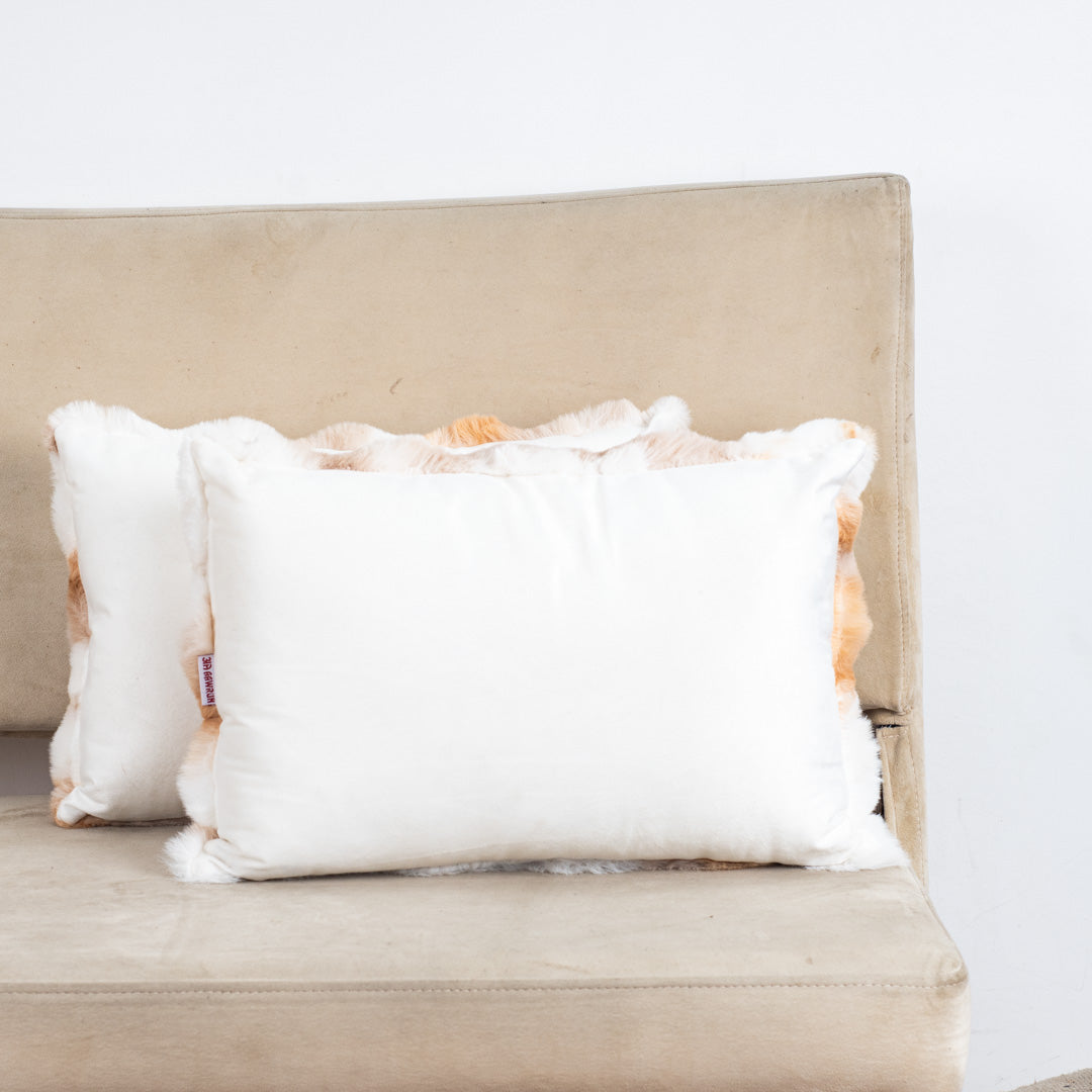 Velvet &amp; Fur Tie-Dye Pom-Pom Cushion – 12×18"