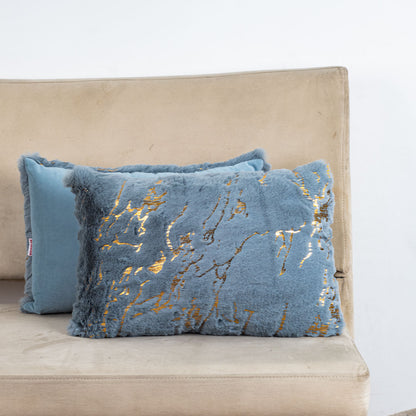 Velvet &amp; Fur Foil Print Cushion – 12X18&