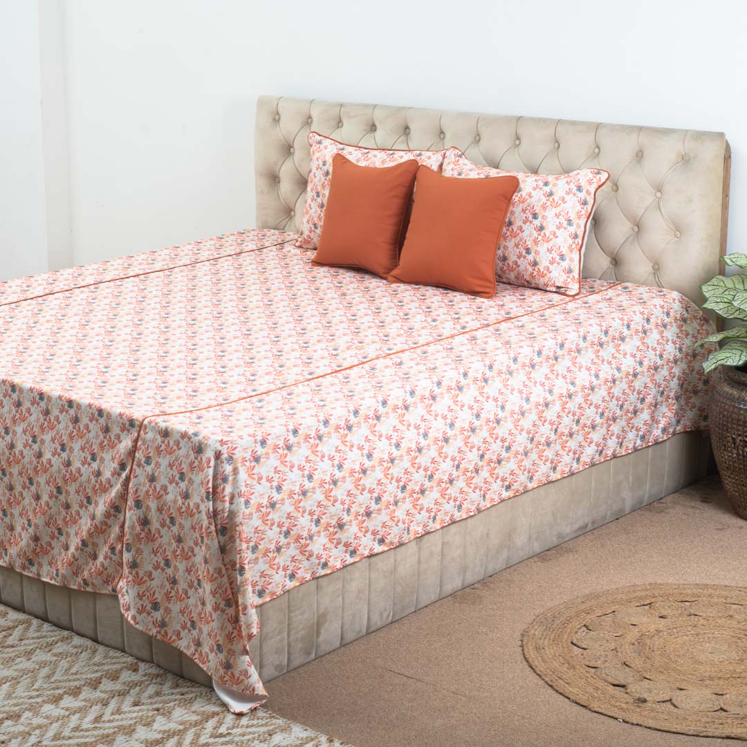 Premium Floral Cotton Bedspread – 108×108″ | Design 1