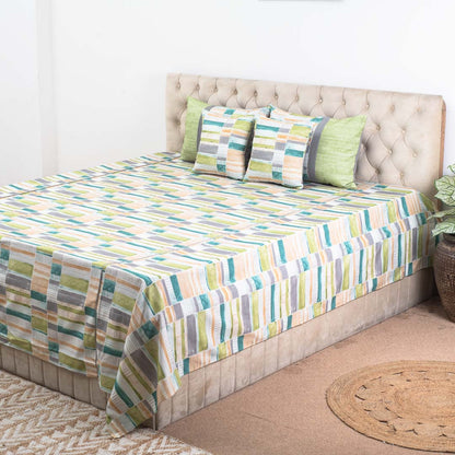 Premium Geometric Cotton Bedspread – 108×108″ | Design 2