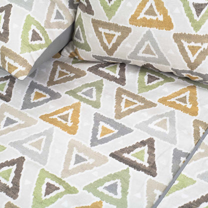 Premium Geometric Triangle Cotton Bedspread – 108×108″ | Design 3