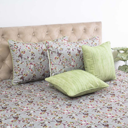 Elegant Floral Garden Cotton Bedspread – 108×108″ | Design 5