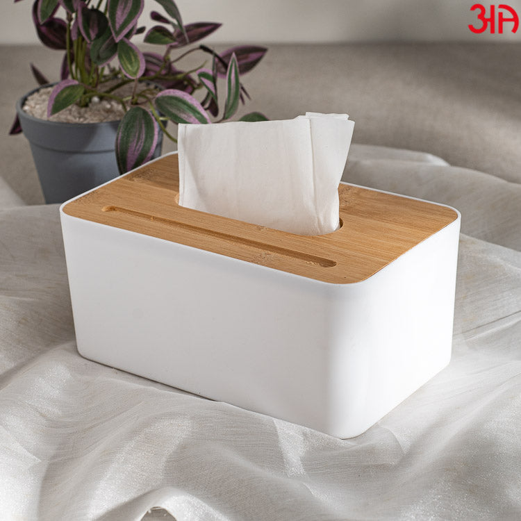 Pvc Wooden Lid Tissue Box(9x12X24) CM