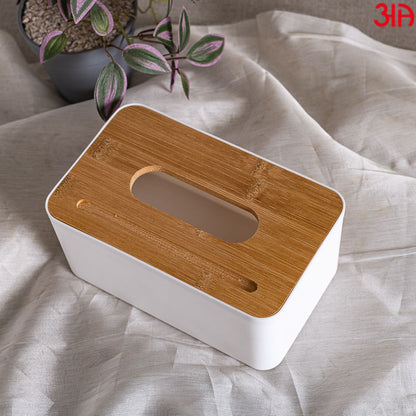 Pvc Wooden Lid Tissue Box(9x12X24) CM