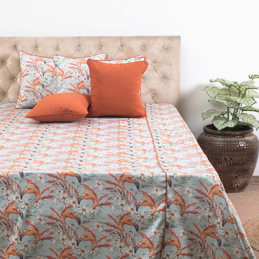 Floral Canopy Luxe Cotton Bedspread – 108×108″ | Design 8