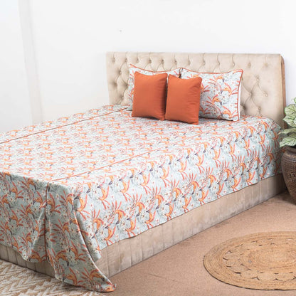 Floral Canopy Luxe Cotton Bedspread – 108×108″ | Design 8