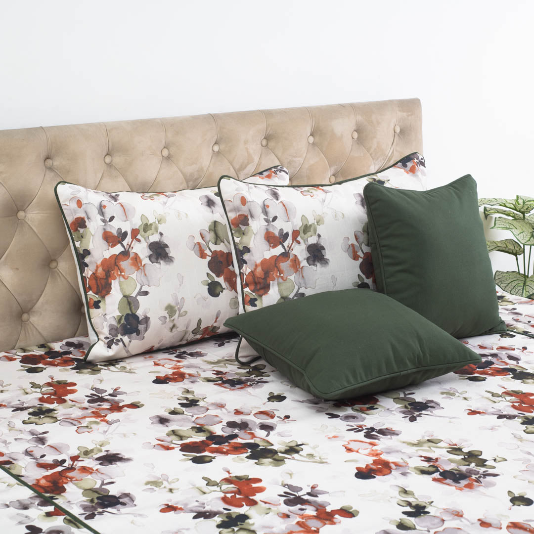 Forest Bloom Luxury Cotton Bedspread – 108×108″ | Design 9