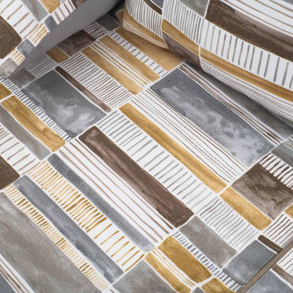 Golden Slate Mosaic Luxury Cotton Bedspread – 108×108″ | Design 15