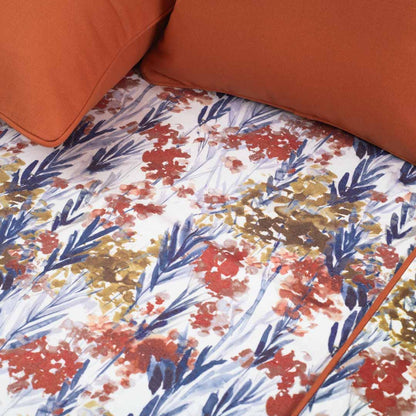 Autumn Meadow Floral Luxury Cotton Bedspread – 108×108″ | Design 17