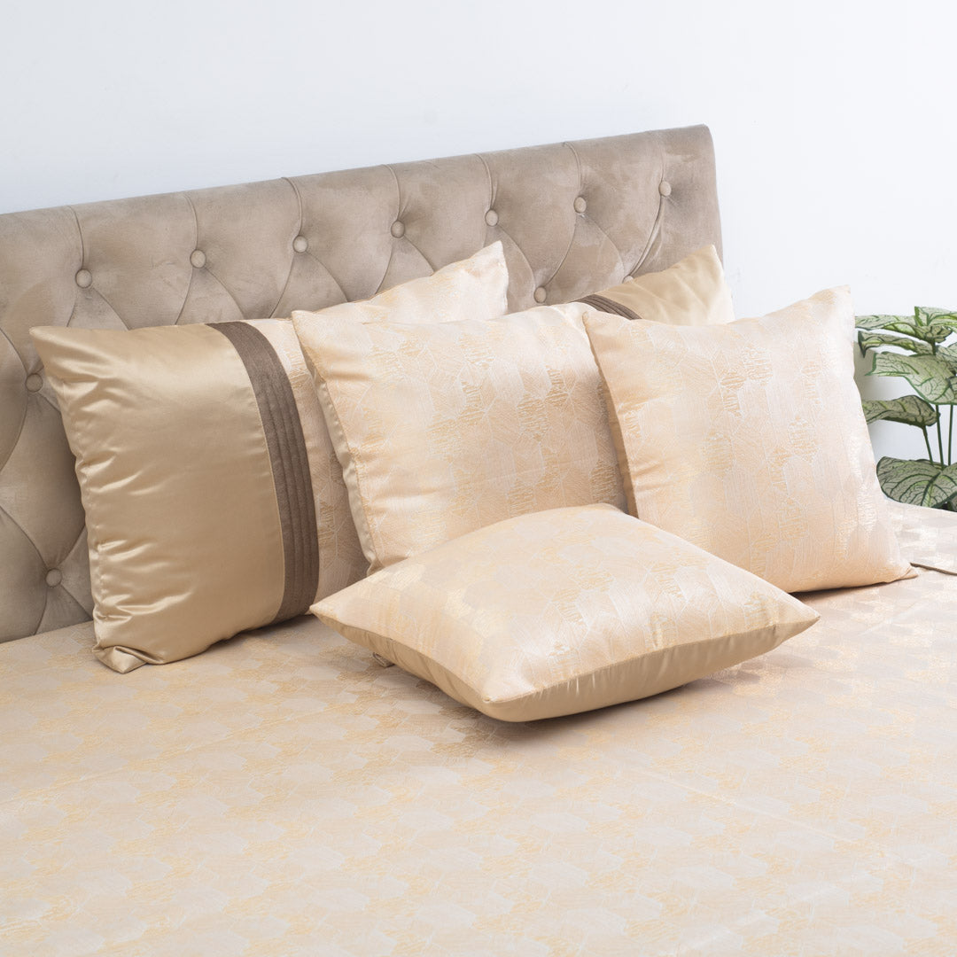 Ivory Luxe Textured Jacquard Bedcover – 100×108″ | Design 34