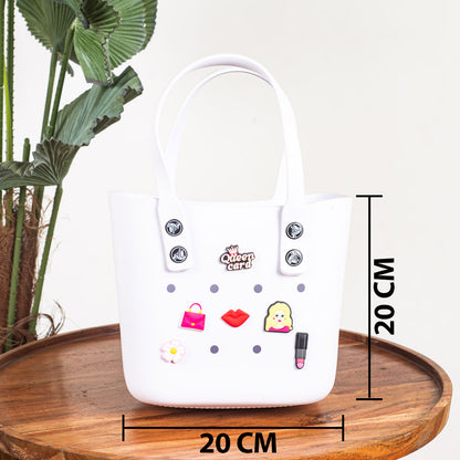Croc-Inspired EVA Silicone Mini Tote – 20×20 CM