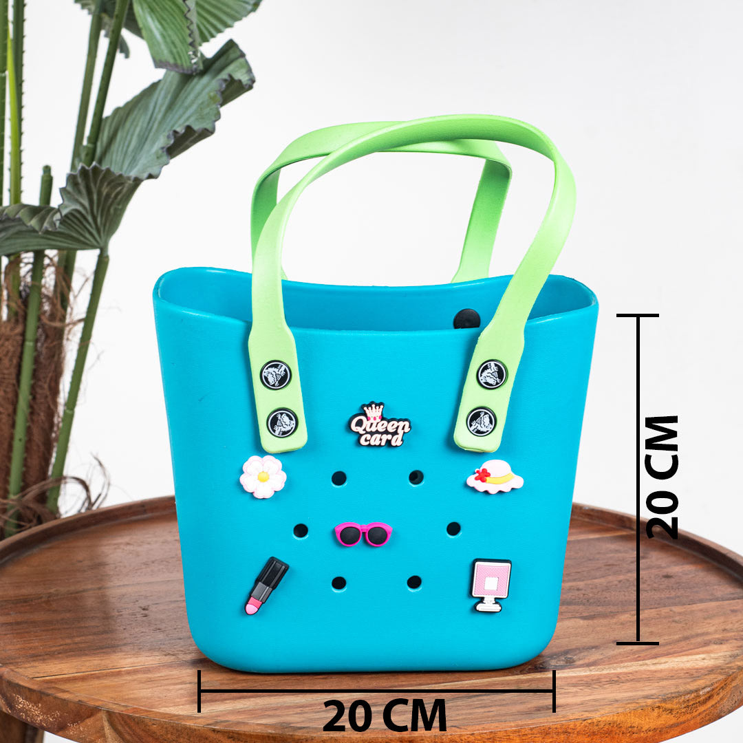 Croc-Inspired EVA Silicone Mini Tote – 20×20 CM
