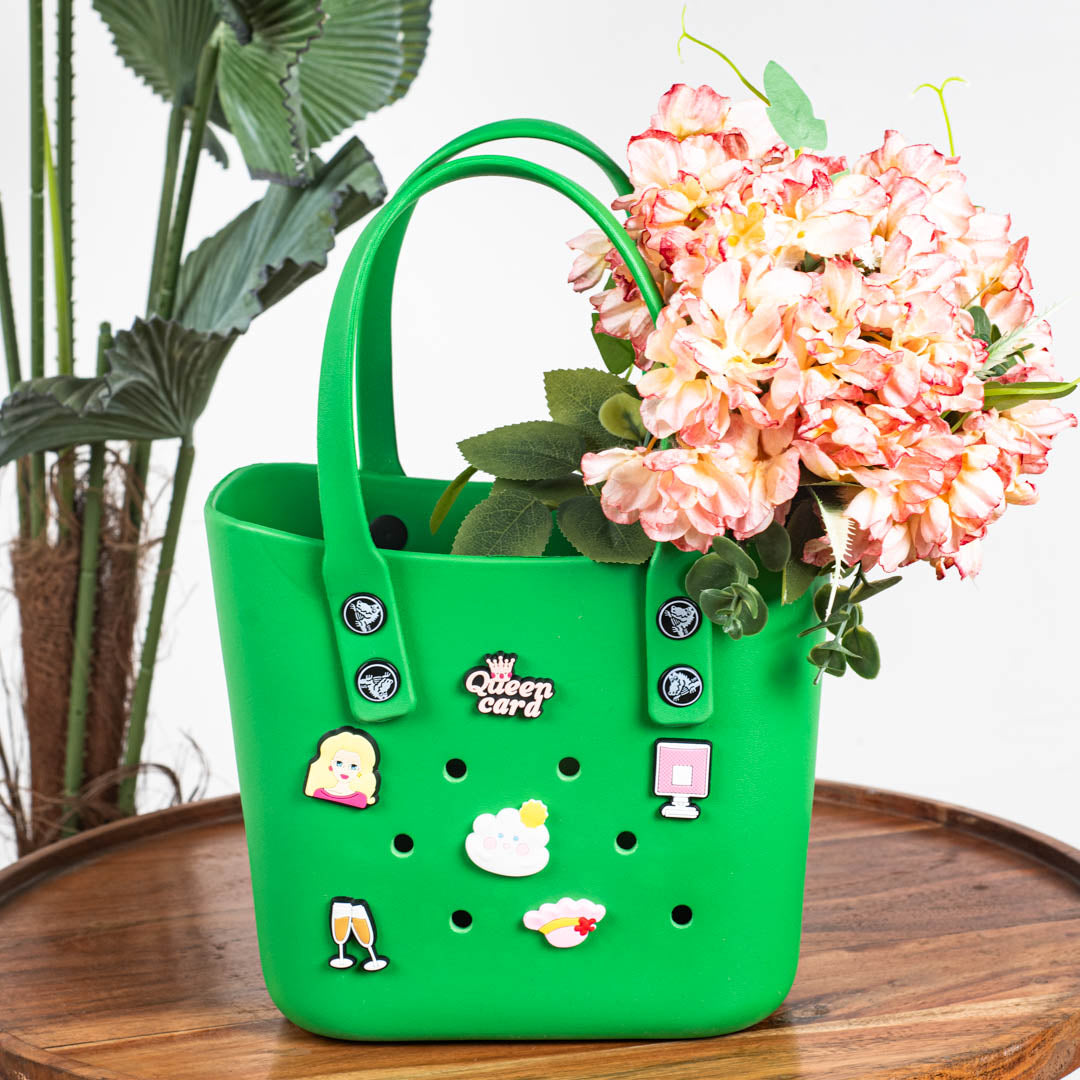 Green Croc-Inspired EVA Silicone Mini Tote —20 X 20 CM