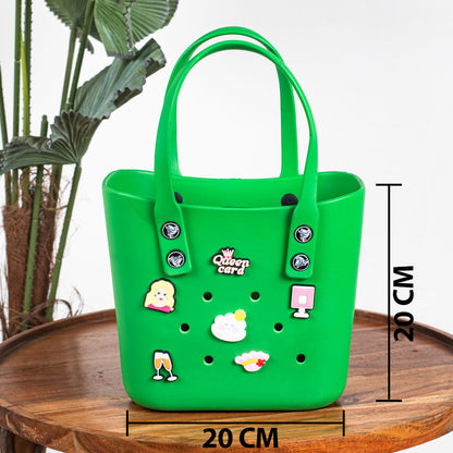 Croc-Inspired EVA Silicone Mini Tote – 20×20 CM