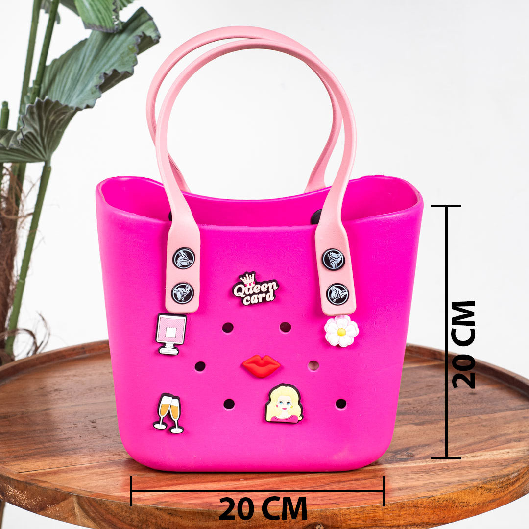 Croc-Inspired EVA Silicone Mini Tote – 20×20 CM