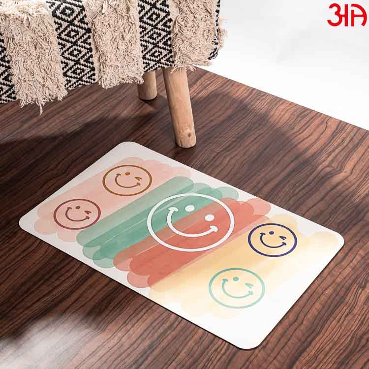 Smily Design Rubber Anti Skid Water Absorbent Mat (38x58) CM