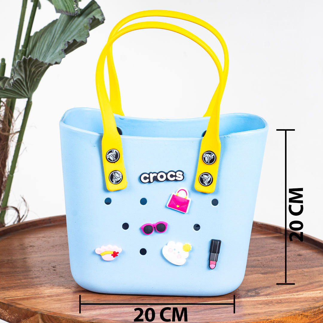 Croc-Inspired EVA Silicone Mini Tote – 20×20 CM