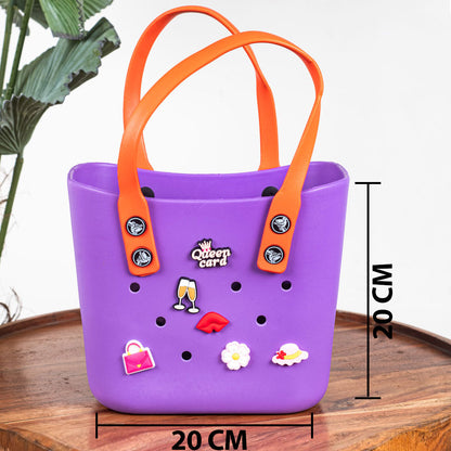 Croc-Inspired EVA Silicone Mini Tote – 20×20 CM