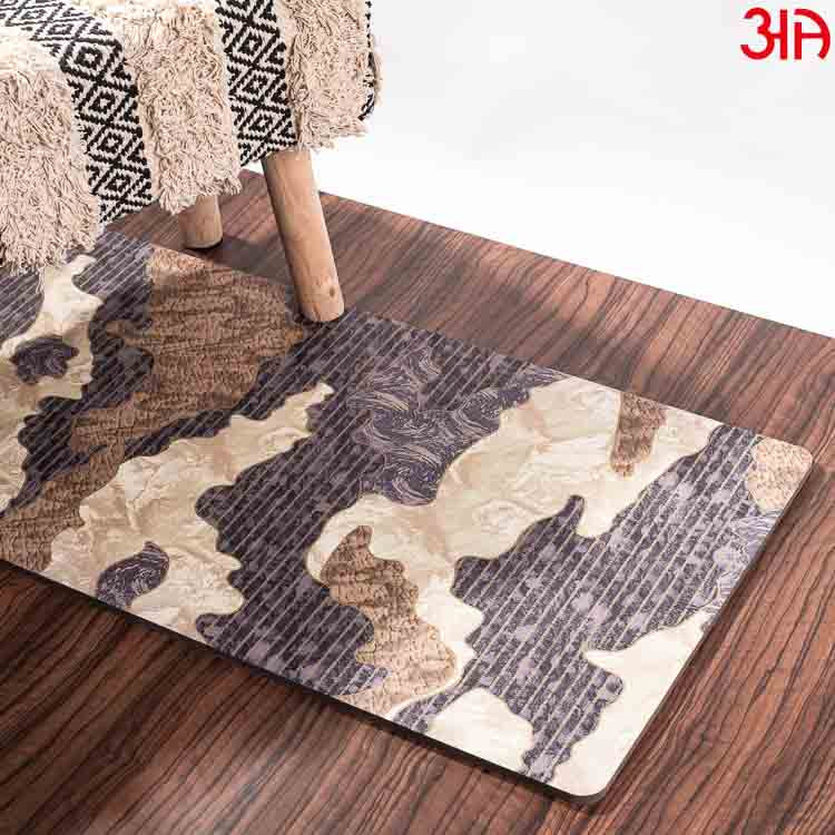 Brown and Beige Pu Kitchen Mat (50x100)-CM