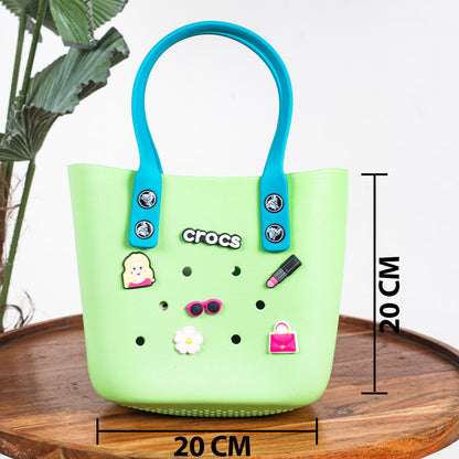 Croc-Inspired EVA Silicone Mini Tote – 20×20 CM