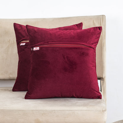 Premium self Embossed Leaf Design Cushion Cover