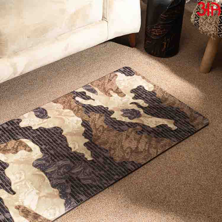 Brown and Beige Pu Kitchen Mat (50x100)-CM