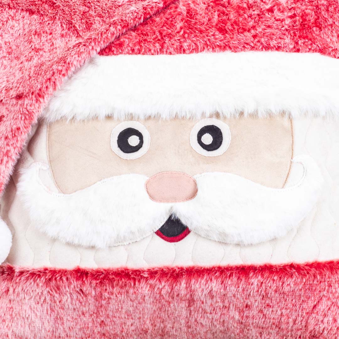 Fluffy Santa Cushion – 16×16 Fur Velvet Febric